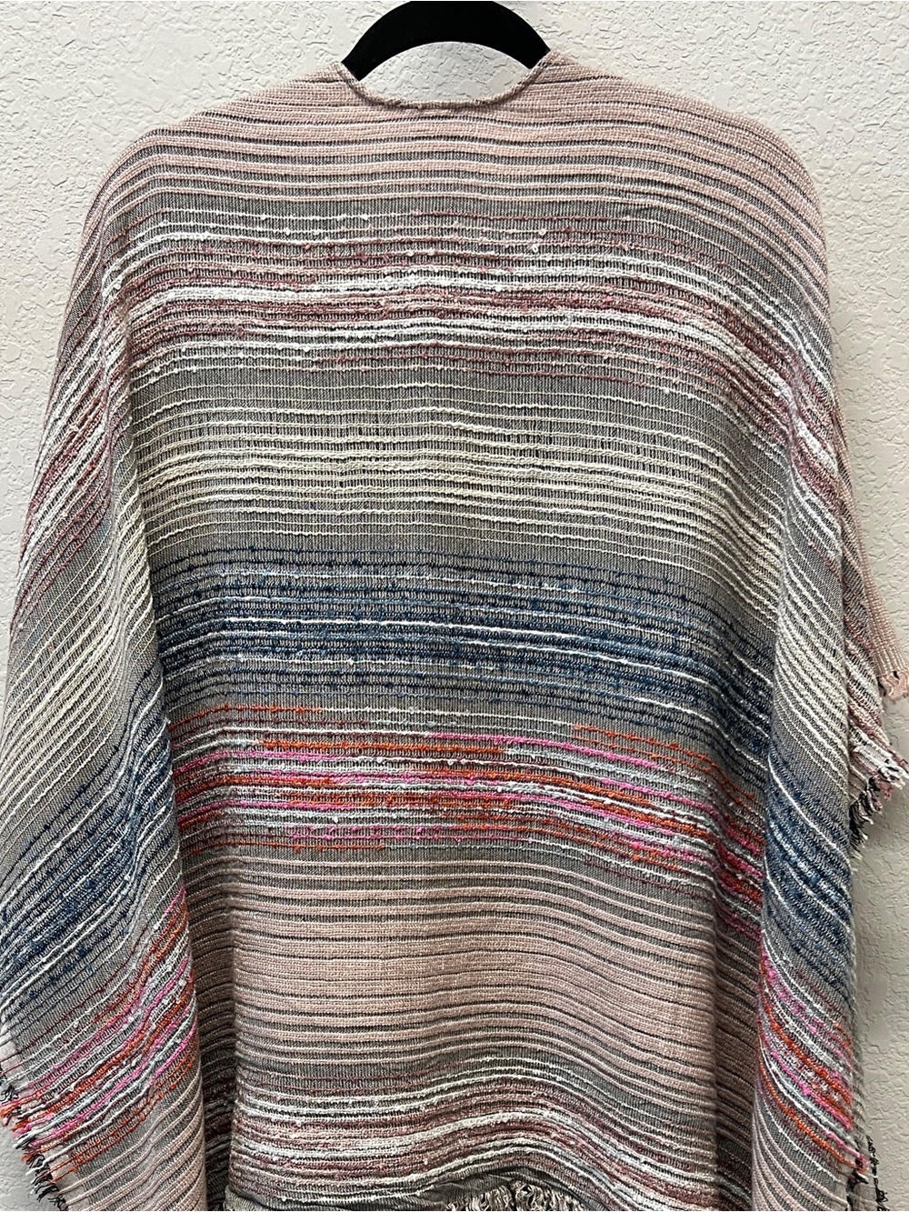 Chico's Multi-Color Metallic Striped Kimono Wrap Poncho One Size - Picture 12 of 13